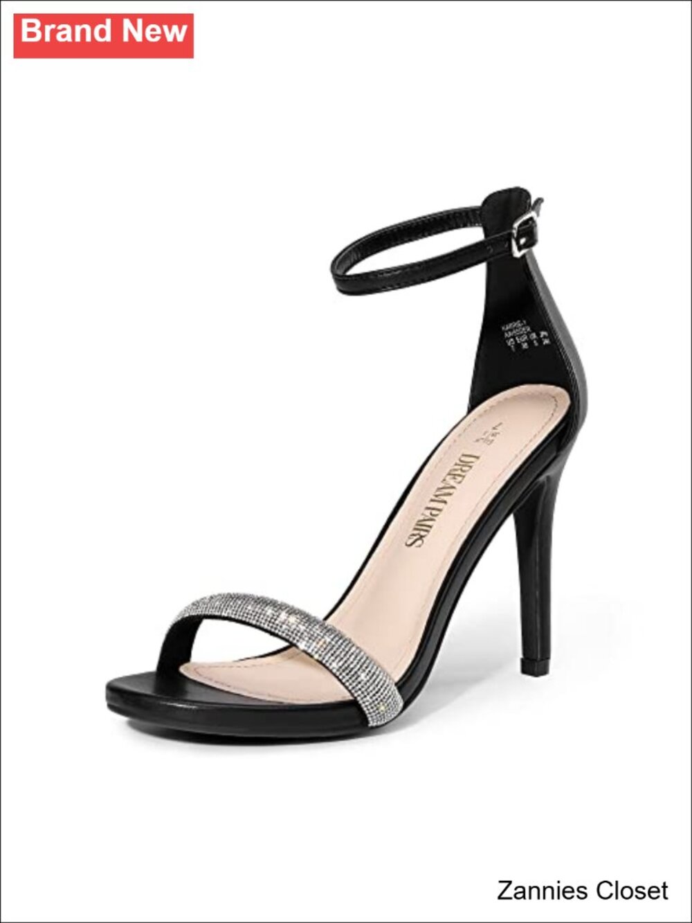 ✨ Women's Stiletto Heeled Sandals Rhinestone Ankle Strap 4.5" Platform Dress